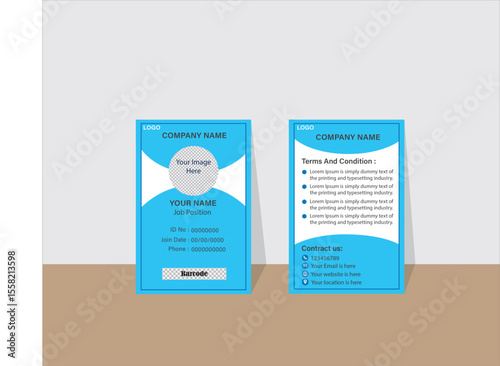 Print, ID card, Vector template for Print, Professional ID card, Identity Card, Creative Design, Customizable design for Print or digital use