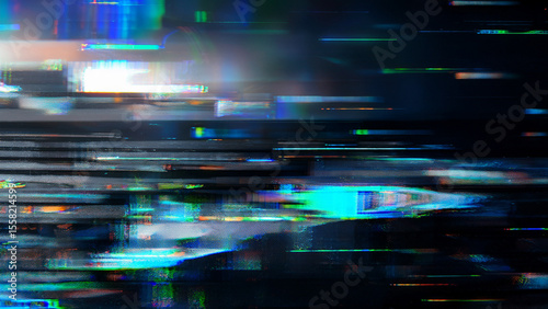Glitch noise static television. Royalty high-quality free best stock of abstract digital motion glitch art distorted background, CRT tv screen no signal, error, noise and distortions effect, colorful