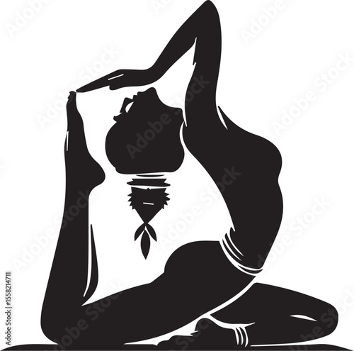 Print Woman in Yoga Pose Silhouette