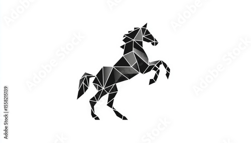 a stylized geometric horse icon