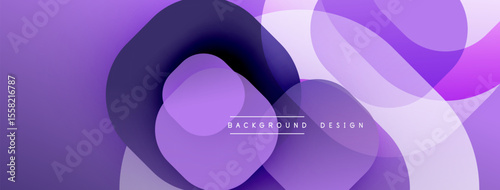 Abstract purple layers create flowing shapes. Soft gradients suggest depth, modern design elements present. Minimalist aesthetic, smooth transitions visible.