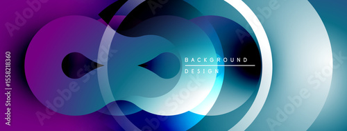 Abstract flowing shapes, vibrant colors create modern design. Gradient blends, smooth transitions offer visual appeal.