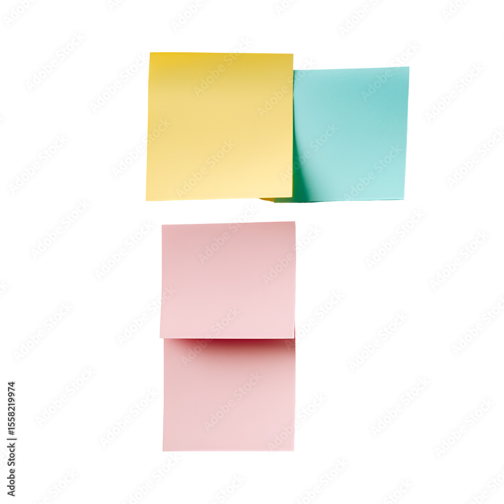 Fototapeta premium Colorful sticky notes forming letter T on black background