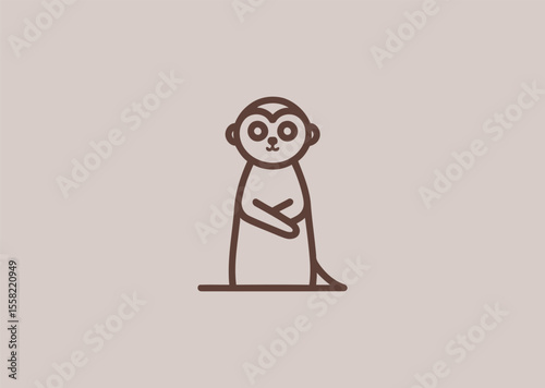 Minimal meerkat line logo for alert, team, or safari branding style.