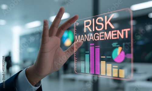 risk management holographic interface business office photo