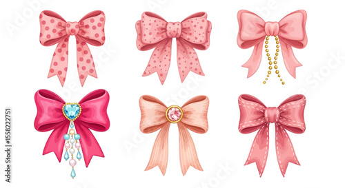 vector illustration of set of bows isolated vector