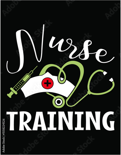 Nurse In Training Future Nurse - printable editable vector art file.