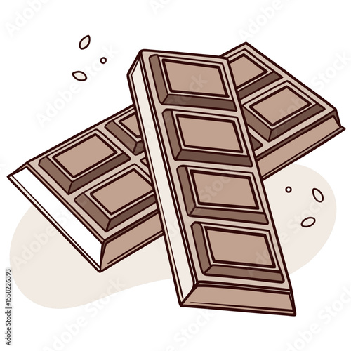 Hand Drawn Chocolate Bar Vector – Sweet Cocoa Snack Illustrations