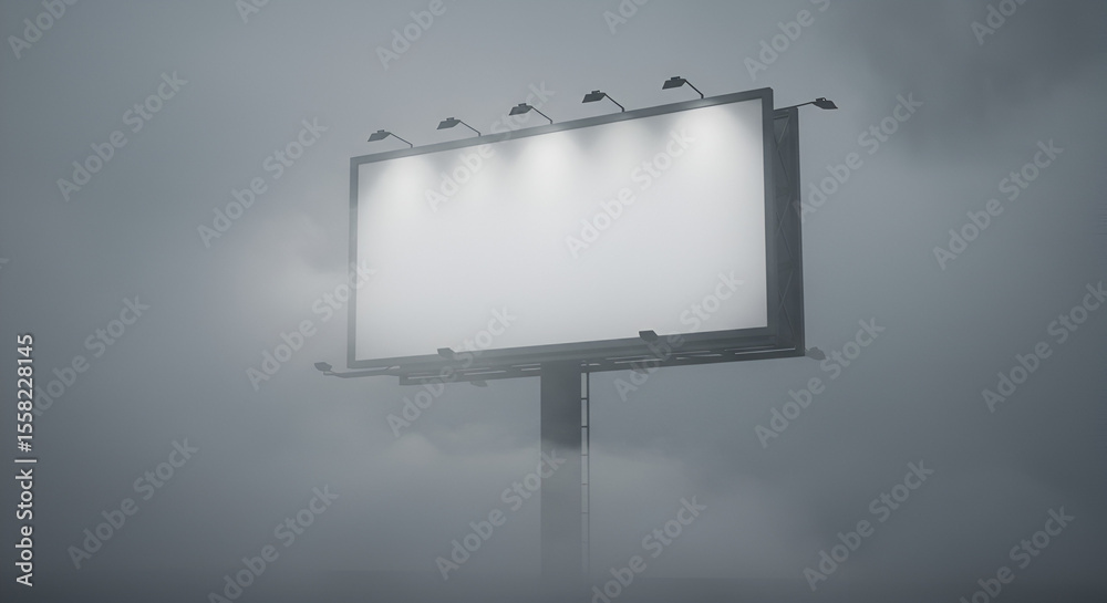 Obraz premium Blank billboard in a foggy atmosphere