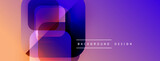 Abstract geometric shapes overlap, creating vibrant color gradients. Modern design suitable for backgrounds, banners, presentations.