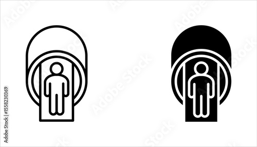 MRI and CT Scanner icon set. Medical imaging. Radiology doctor. Healthcare service. vector illustration on white background