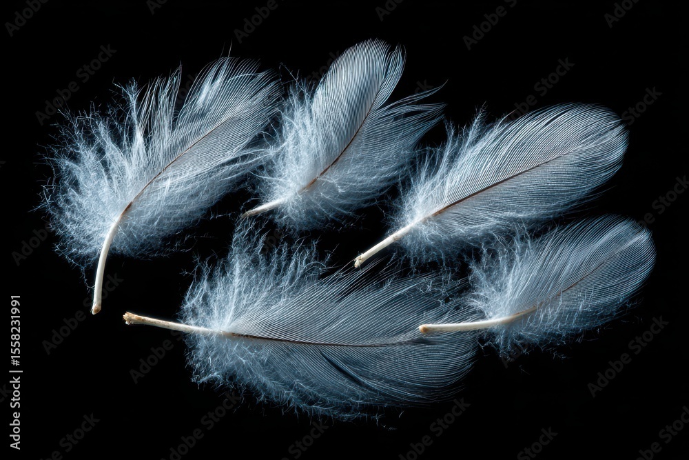 Obraz premium White feathers banner