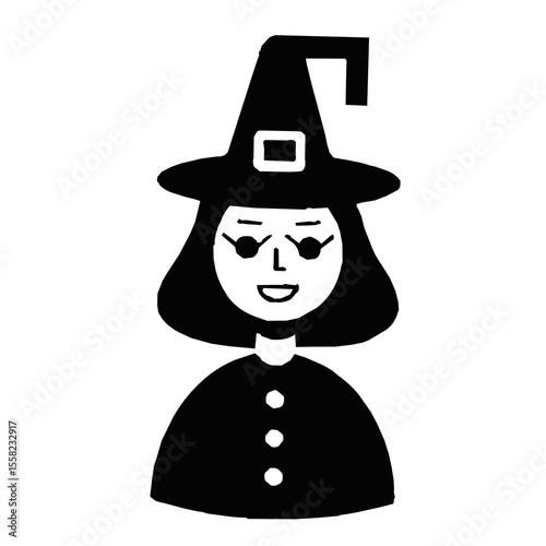 halloween witch on a white background