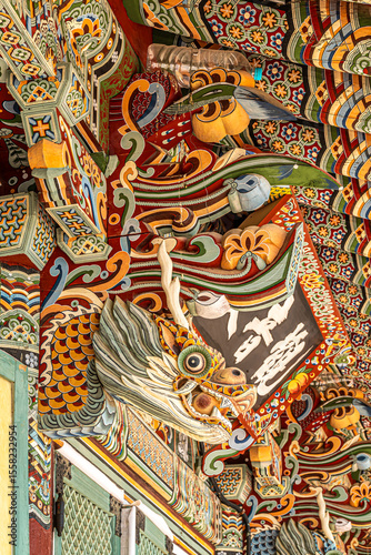 Wallpaper Mural View at the decoration of buildings in the Beomeosa Temple Komlex near Busan - South Korea Torontodigital.ca