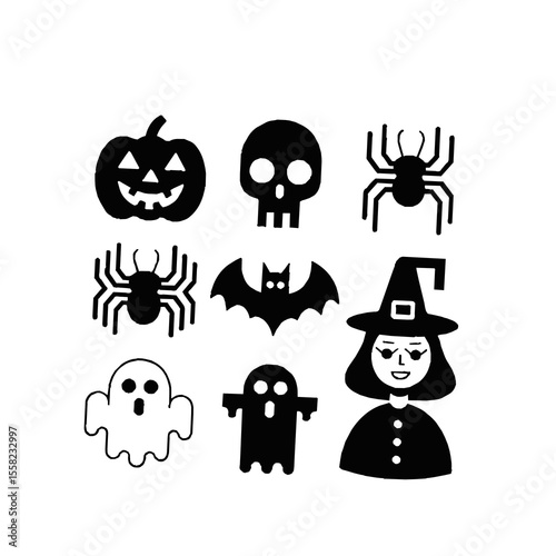 halloween icons set