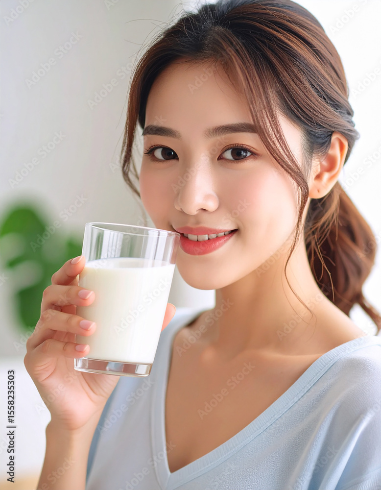 アジアンビューティー(牛乳を飲む) アジアンビューティー(牛乳を飲む)