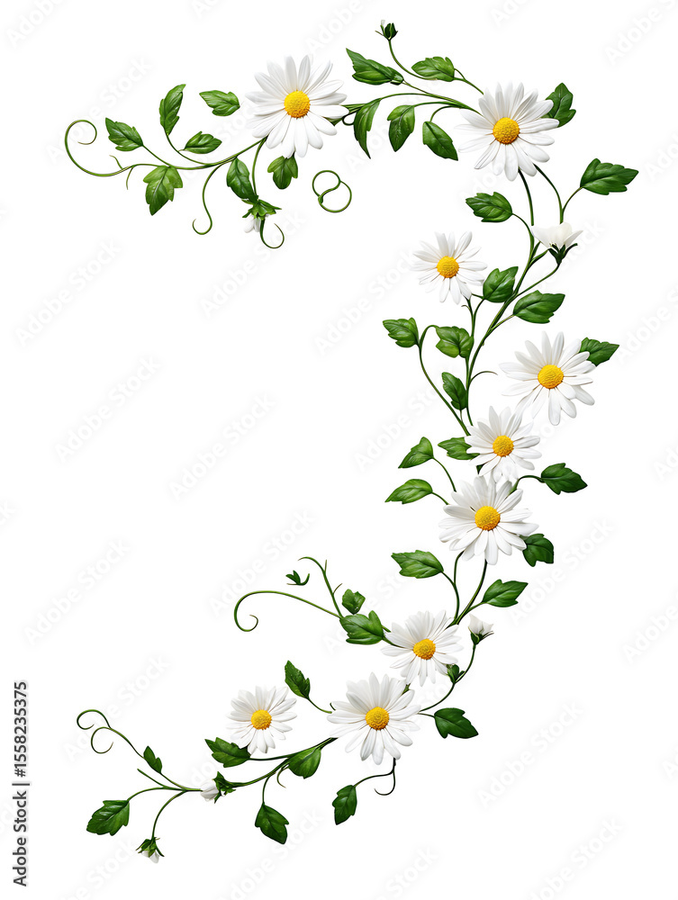 Obraz premium Floral arrangement displaying daisies and greenery nature setting graphic design creative concept