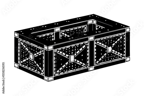 Abstract geometric structure with intricate patterns and a dark background