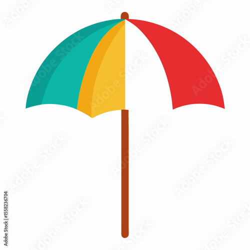 Beach Umbrella Icon Vector | Generative AI & Linocut Silhouette Design