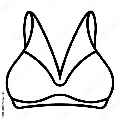 Bikini Top Icon | Generative AI Vector & Linocut Silhouette Design