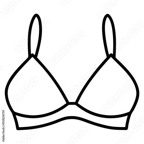 Bikini Top Icon | Generative AI Vector & Linocut Silhouette Design