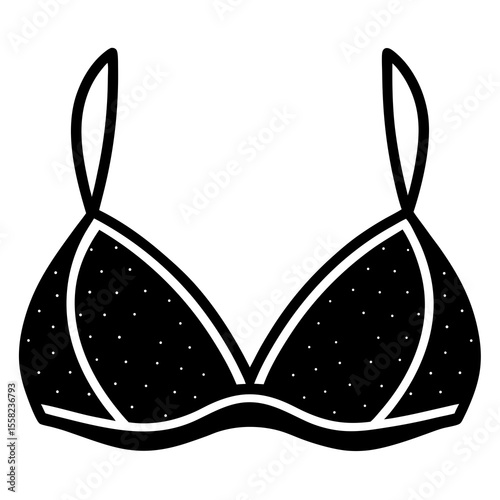Bikini Top Icon | Generative AI Vector & Linocut Silhouette Design