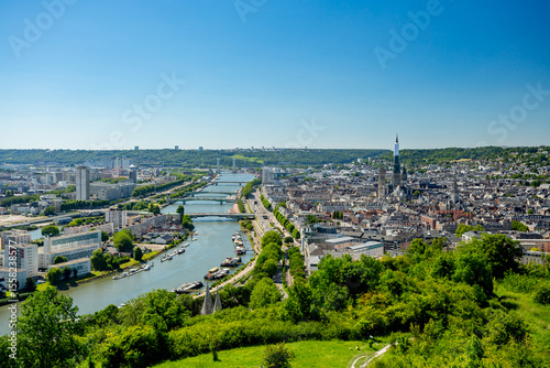 Rouen, France panoramic view on a summer day
