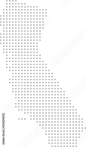 California, United States – circle dot grid vector map (Albers equal area conic projection, PPT-compatible & fully editable)