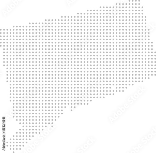 Connecticut, United States – circle dot grid vector map (Albers equal area conic projection, PPT-compatible & fully editable)
