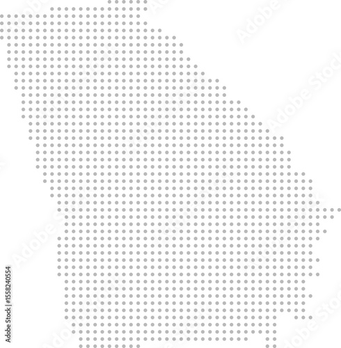 Georgia, United States – circle dot grid vector map (Albers equal area conic projection, PPT-compatible & fully editable)