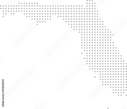 Florida, United States – circle dot grid vector map (Albers equal area conic projection, PPT-compatible & fully editable)