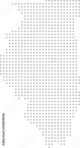 Illinois, United States – circle dot grid vector map (Albers equal area conic projection, PPT-compatible & fully editable)