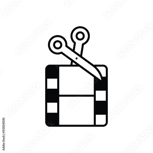 Film Editing Icon vector stock illustration