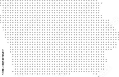 Iowa, United States – circle dot grid vector map (Albers equal area conic projection, PPT-compatible & fully editable)