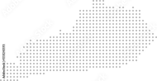 Kentucky, United States – circle dot grid vector map (Albers equal area conic projection, PPT-compatible & fully editable)