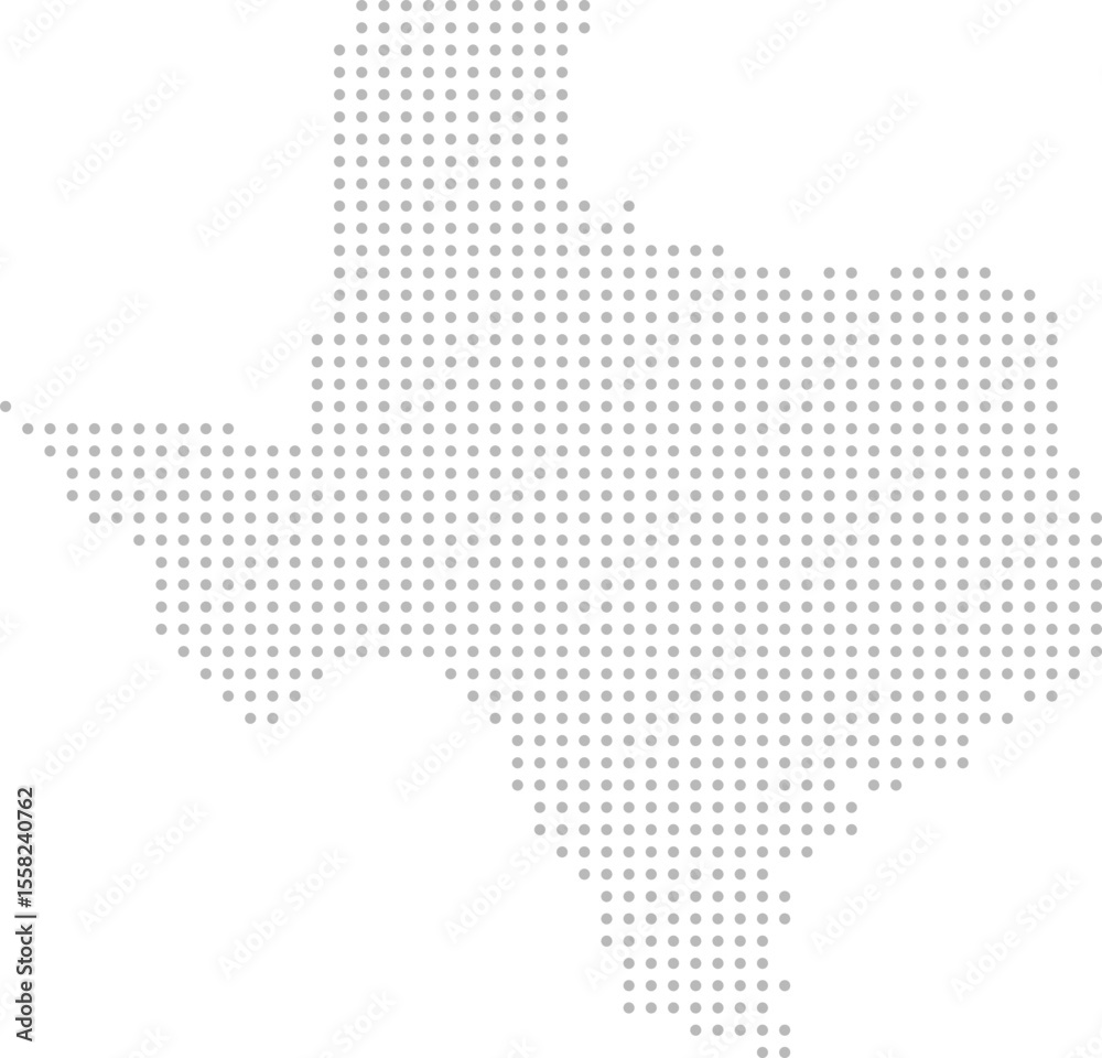 Fototapeta premium Texas, United States – circle dot grid vector map (Albers equal area conic projection, PPT-compatible & fully editable)