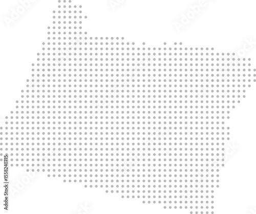 Oregon, United States – circle dot grid vector map (Albers equal area conic projection, PPT-compatible & fully editable)