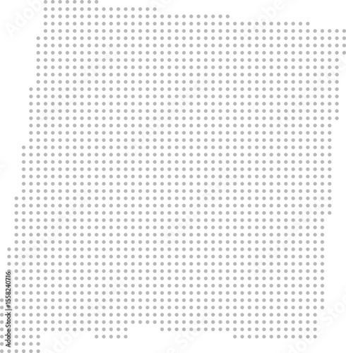 New Mexico, United States – circle dot grid vector map (Albers equal area conic projection, PPT-compatible & fully editable)