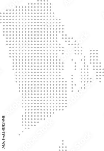 Rhode Island, United States – circle dot grid vector map (Albers equal area conic projection, PPT-compatible & fully editable)