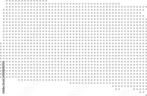 South Dakota, United States – circle dot grid vector map (Albers equal area conic projection, PPT-compatible & fully editable)