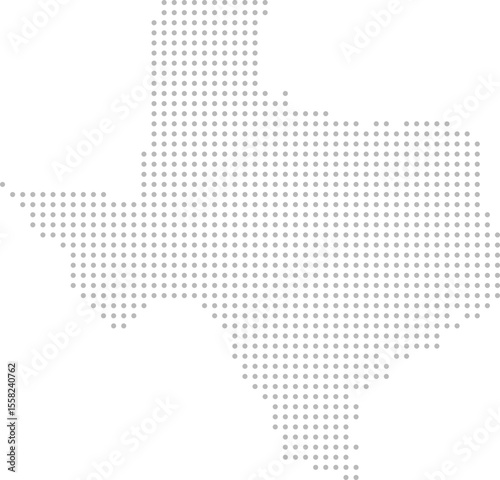 Texas, United States – circle dot grid vector map (Albers equal area conic projection, PPT-compatible & fully editable)