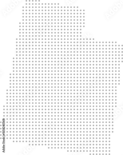 Utah, United States – circle dot grid vector map (Albers equal area conic projection, PPT-compatible & fully editable)