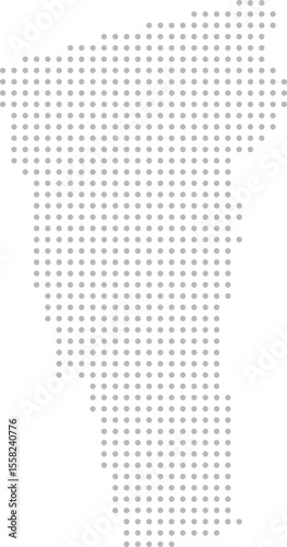 Vermont, United States – circle dot grid vector map (Albers equal area conic projection, PPT-compatible & fully editable)