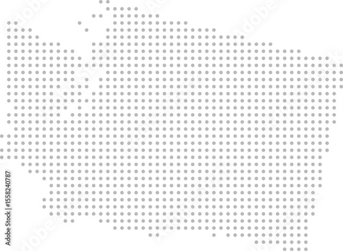 Washington, United States – circle dot grid vector map (Albers equal area conic projection, PPT-compatible & fully editable)