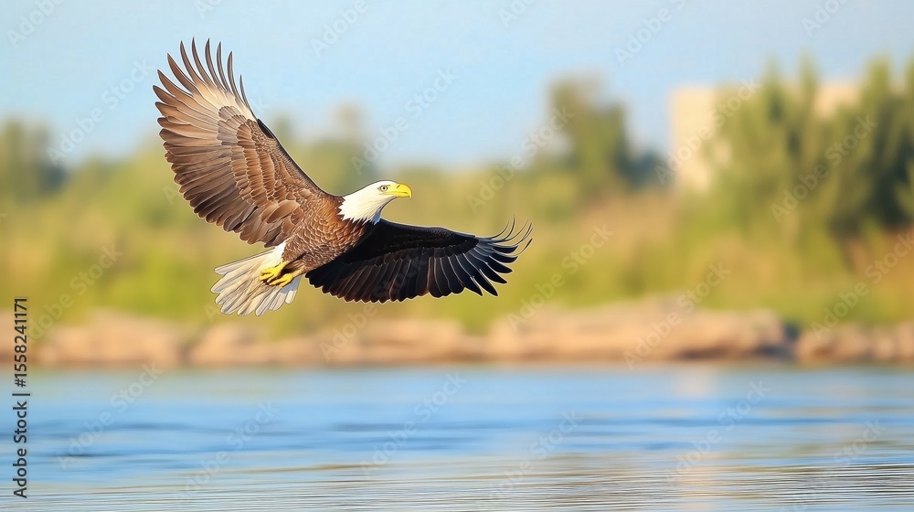 Obraz premium Bald Eagle With Wings Spread
