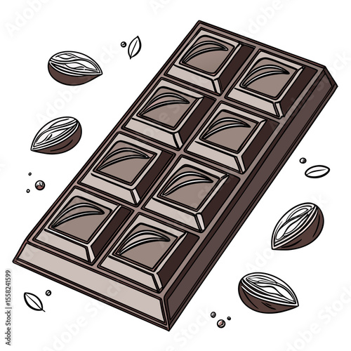 Hand Drawn Chocolate Bar Vector – Sweet Cocoa Snack Illustrations