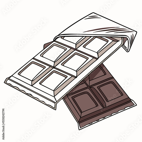 Hand Drawn Chocolate Bar Vector – Sweet Cocoa Snack Illustrations