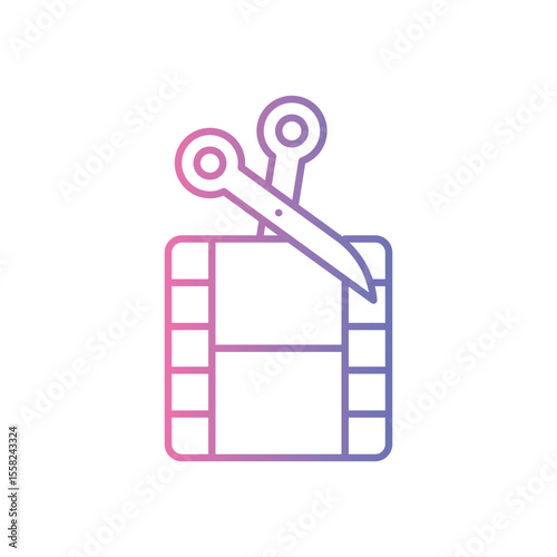 Film Editing Icon vector stock illustration