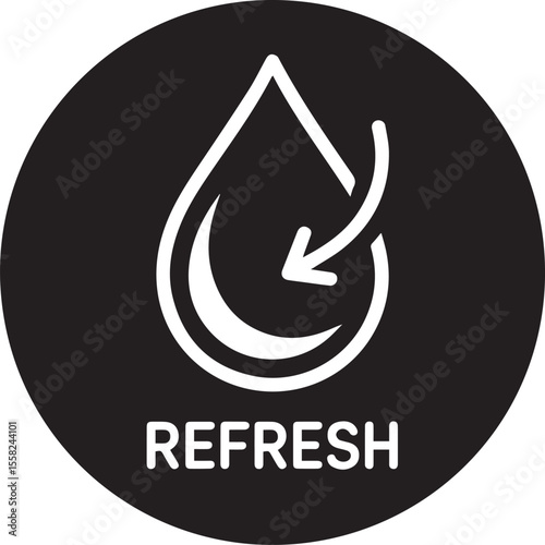 Refresh Water Drop Icon - Hydration or Renewal Symbol