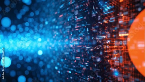 Wallpaper Mural Dynamic pixel interference with minimal flicker and ambient blue particle drift Torontodigital.ca